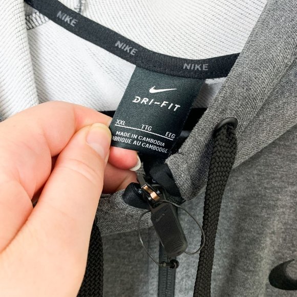 Men's Nike Dri-Fit Gray zip up training hoodie XXL - Picture 4 of 6